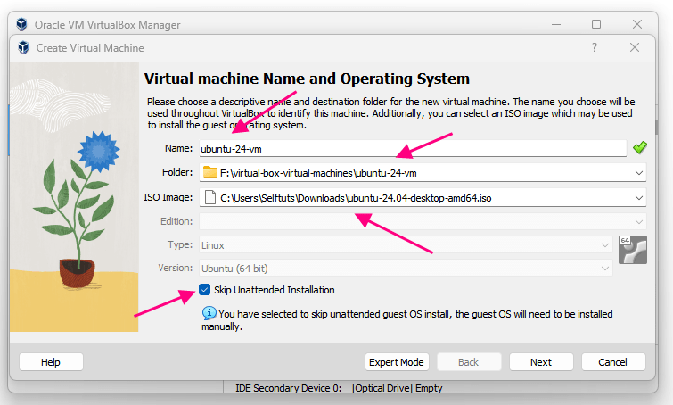 Ubuntu 24 VirtualBox installation configuration