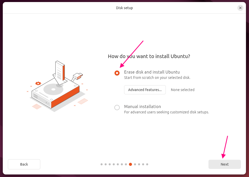 Ubuntu 24 erase disk