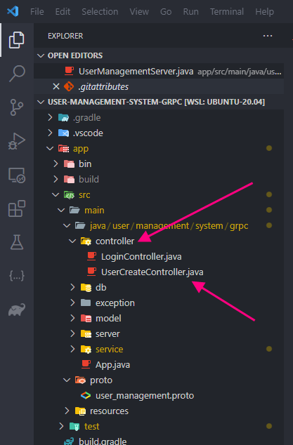 UserCreate Controller in Java