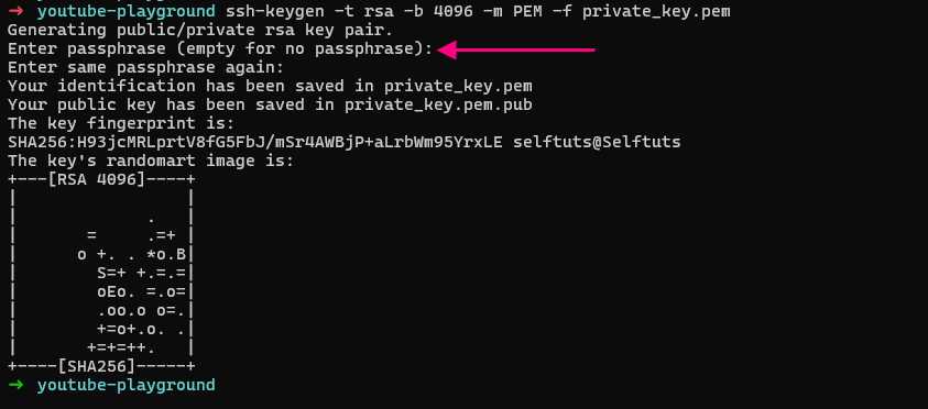 ssh-keygen for JWT public and private key